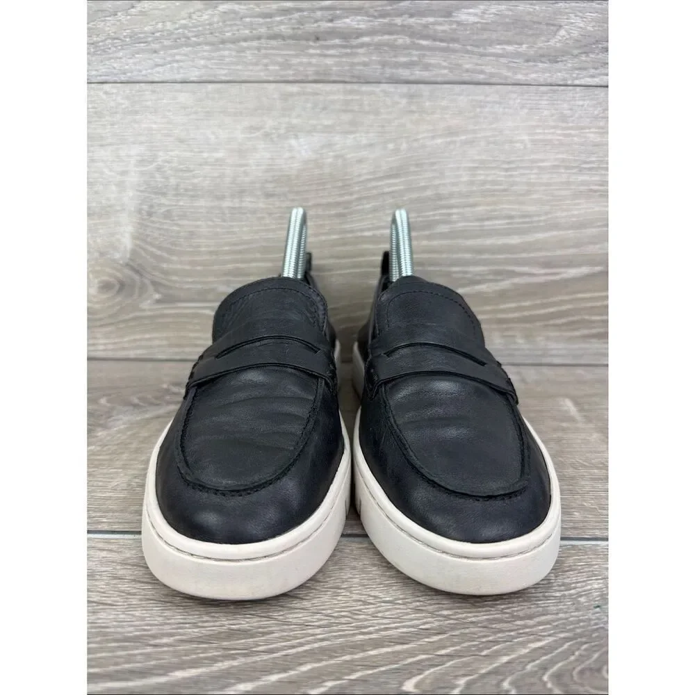 Vionic Uptown Women’s Sz 7 Black Leather Slip On Sneaker Penny Loafers